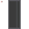 Milano Solid Wood Internal Door Pair UK Made DD0101T Tinted Glass - Stormy Grey Premium Primed - Urban Lite® Bespoke Sizes