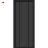 Adiba Solid Wood Internal Door Pair UK Made DD0106T Tinted Glass - Shadow Black Premium Primed - Urban Lite® Bespoke Sizes