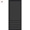 Hirahna Solid Wood Internal Door Pair UK Made DD0109T Tinted Glass - Shadow Black Premium Primed - Urban Lite® Bespoke Sizes