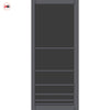 Chord Solid Wood Internal Door UK Made  DD0110T Tinted Glass - Stormy Grey Premium Primed - Urban Lite® Bespoke Sizes