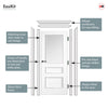 EasiKit Internal Door and Frame Kit - Toledo White Primed Internal Door - Clear Glass