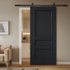 Top Mounted Black Sliding Track & Door - Toledo Black Panel Internal Door - Prefinished