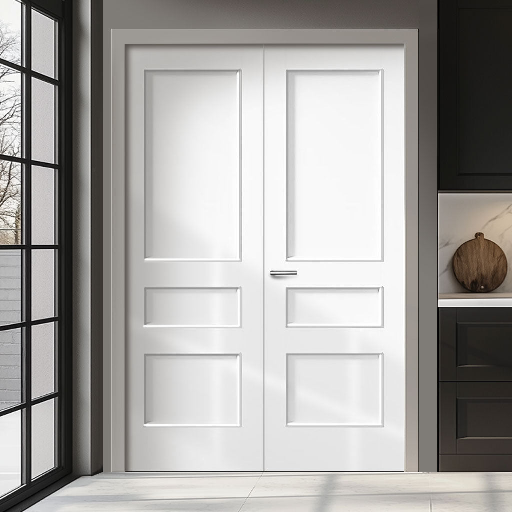 Toledo White Primed Panel Internal Door Pair