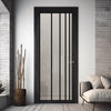 Simona Solid Wood Internal Door UK Made  DD0105C Clear Glass - Shadow Black Premium Primed - Urban Lite® Bespoke Sizes