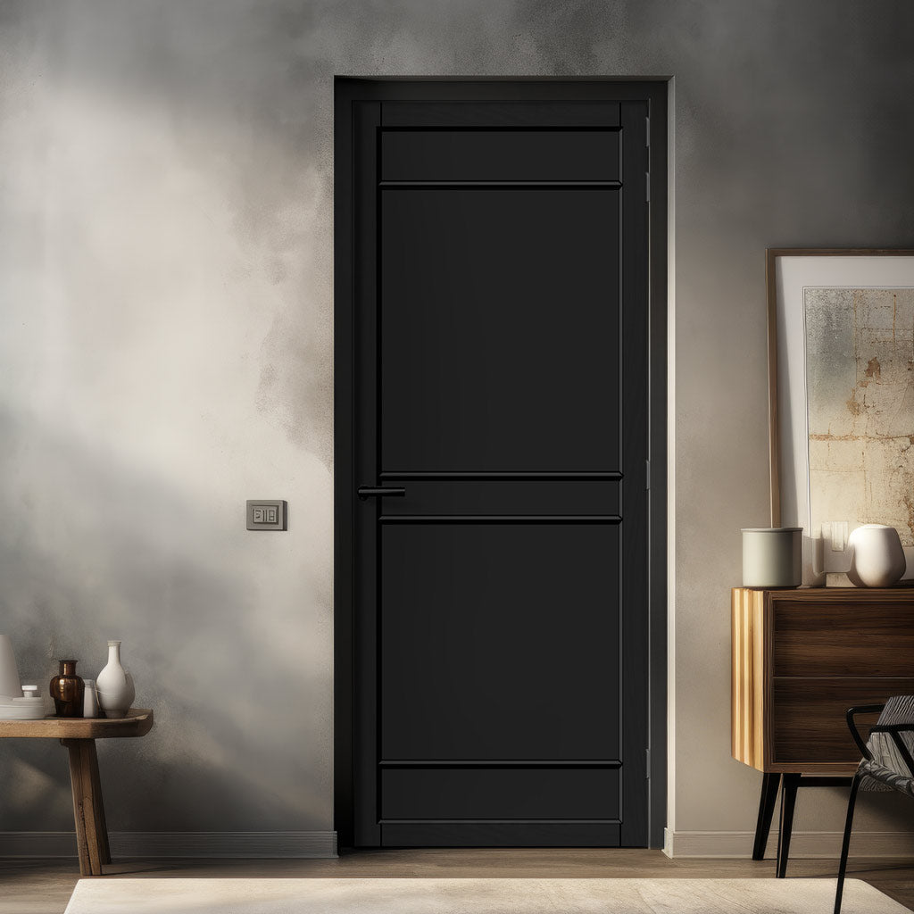 Ebida Panel Solid Wood Internal Door UK Made DD0113P - Shadow Black Pr