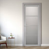 Florence Solid Wood Internal Door UK Made  DD0114F Frosted Glass - Mist Grey Premium Primed - Urban Lite® Bespoke Sizes