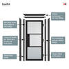 EasiKit Internal Door and Frame Kit - Tribeca 3 Pane Black Primed Internal Door - Clear Glass