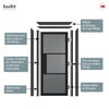 EasiKit Internal Door and Frame Kit - Tribeca 3 Pane Black Primed Internal Door - Tinted Glass