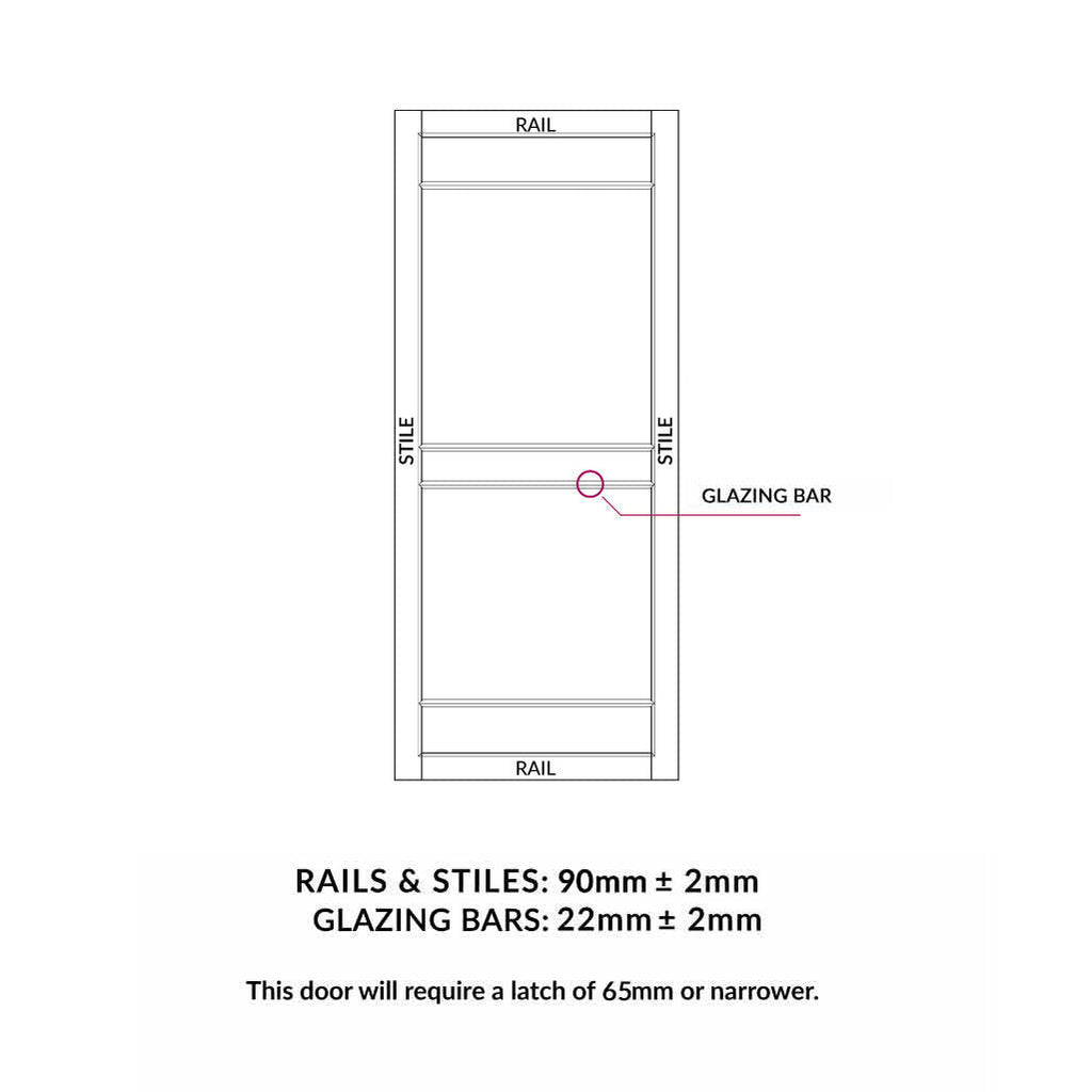 Ebida Solid Wood Internal Door UK Made DD0113F Frosted Glass - Shadow