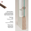 Ebida Solid Wood Internal Door Pair UK Made DD0113C Clear Glass - Cloud White Premium Primed - Urban Lite® Bespoke Sizes