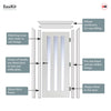 EasiKit Internal Door and Frame Kit - Utah 3 Panel Internal Door - Clear Glass - White Primed