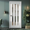 EasiKit Internal Door and Frame Kit - Utah 3 Panel Internal Door - Clear Glass - White Primed