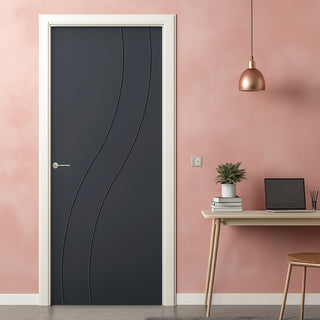 Image: V-Line® Grooved Flush Door V030 - Premium Primed - Six Colour Options