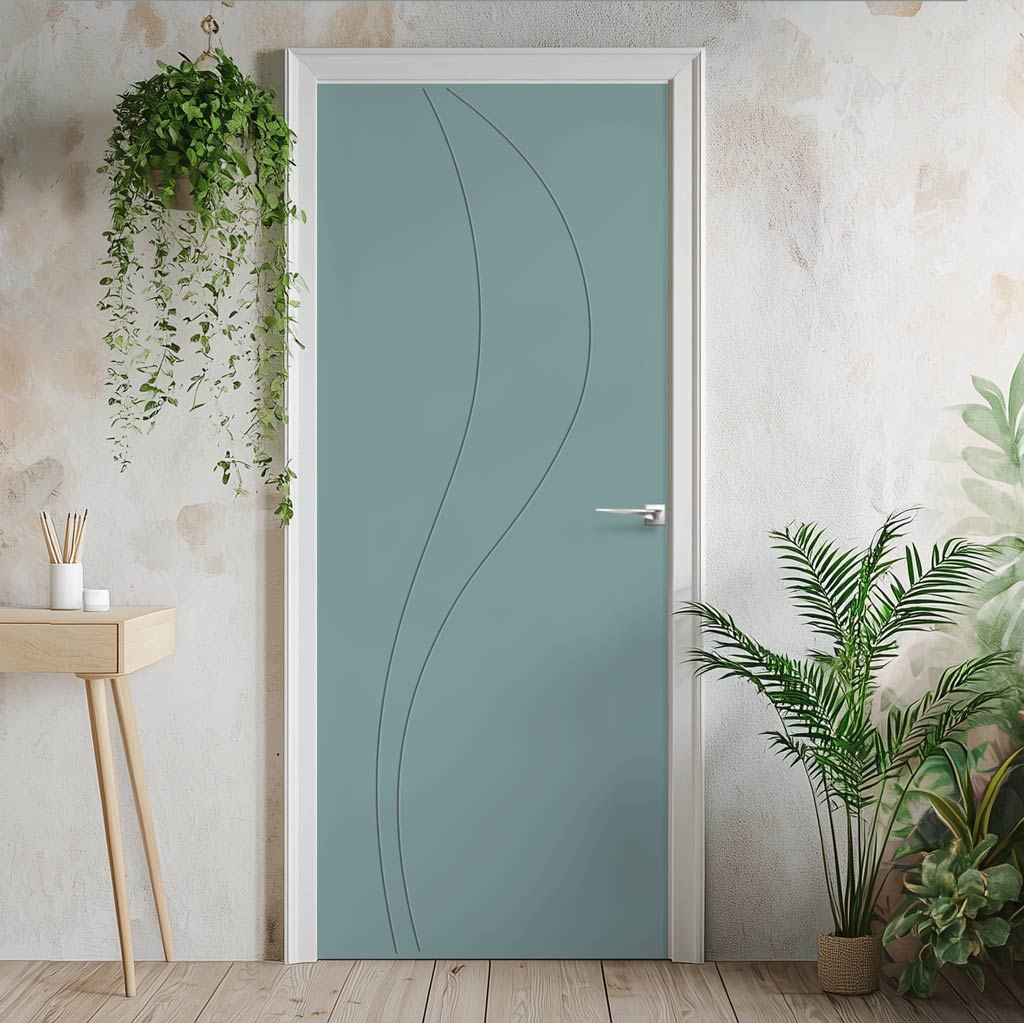 V-Line® Grooved Flush Door V025 - Premium Primed - Six Colour Options