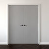 V-Line® Grooved Flush Door Pair V001 - Premium Primed - Six Colour Options