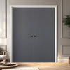 V-Line® Grooved Flush Door Pair V002 - Premium Primed - Six Colour Options