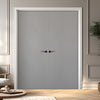 V-Line® Grooved Flush Door Pair V002 - Premium Primed - Six Colour Options