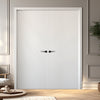 V-Line® Grooved Flush Door Pair V002 - Premium Primed - Six Colour Options