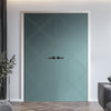 V-Line® Grooved Flush Door Pair V003 - Premium Primed - Six Colour Options