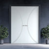 V-Line® Grooved Flush Door Pair V008 - Premium Primed - Six Colour Options