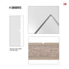 Four Sliding Minimal Wardrobe Doors & Frame Kit - V-Line® Grooved Flush Door V008 - Premium Primed - Six Colour Options