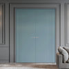 V-Line® Grooved Flush Door Pair V018 - Premium Primed - Six Colour Options