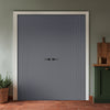 V-Line® Grooved Flush Door Pair V019 - Premium Primed - Six Colour Options