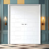 V-Line® Grooved Flush Door Pair V022 - Premium Primed - Six Colour Options