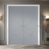 V-Line® Grooved Flush Door Pair V023 - Premium Primed - Six Colour Options