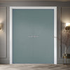 V-Line® Grooved Flush Door Pair V023 - Premium Primed - Six Colour Options