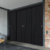 Four Sliding Maximal Wardrobe Doors & Frame Kit - V-Line® Grooved Flush Door V025 - Premium Primed - Six Colour Options