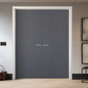 V-Line® Grooved Flush Door Pair V025 - Premium Primed - Six Colour Options