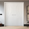 V-Line® Grooved Flush Door Pair V025 - Premium Primed - Six Colour Options