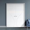 V-Line® Grooved Flush Door Pair V027 - Premium Primed - Six Colour Options