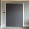 V-Line® Grooved Flush Door Pair V030 - Premium Primed - Six Colour Options