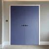 V-Line® Grooved Flush Door Pair V030 - Premium Primed - Six Colour Options