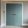 V-Line® Grooved Flush Door Pair V030 - Premium Primed - Six Colour Options