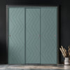 Three Sliding Maximal Wardrobe Doors & Frame Kit - V-Line® Grooved Flush Door V031 - Premium Primed - Six Colour Options