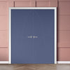 V-Line® Grooved Flush Door Pair V032 - Premium Primed - Six Colour Options