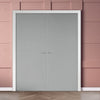 V-Line® Grooved Flush Door Pair V032 - Premium Primed - Six Colour Options