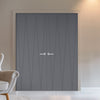 V-Line® Grooved Flush Door Pair V034 - Premium Primed - Six Colour Options