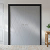 V-Line® Grooved Flush Door Pair V035 - Premium Primed - Six Colour Options