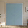 V-Line® Grooved Flush Door Pair V038 - Premium Primed - Six Colour Options