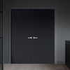 V-Line® Grooved Flush Door Pair V039 - Premium Primed - Six Colour Options