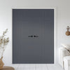 V-Line® Grooved Flush Door Pair V042 - Premium Primed - Six Colour Options