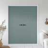 V-Line® Grooved Flush Door Pair V042 - Premium Primed - Six Colour Options