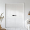 V-Line® Grooved Flush Door Pair V042 - Premium Primed - Six Colour Options