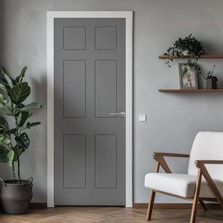 Image: V-Line® Grooved Flush Door V042 - Premium Primed - Six Colour Options