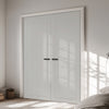 V-Line® Grooved Flush Door Pair V043 - Premium Primed - Six Colour Options