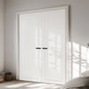 V-Line® Grooved Flush Door Pair V043 - Premium Primed - Six Colour Options